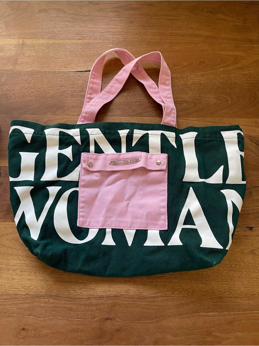Gentlewoman Pink & Green Statement Tote Bag - Picture 4 of 9